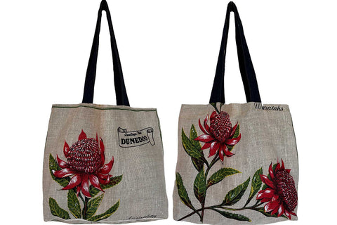 Waratah teatowel tote