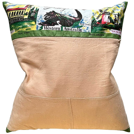 West Australia souvenir vintage teatowel Cushion Cover