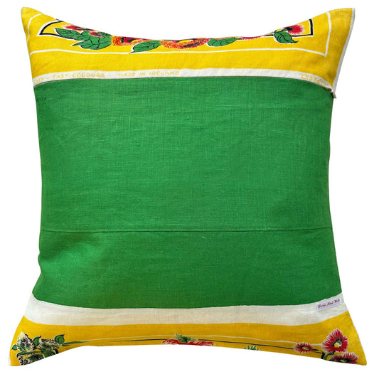 1960 calendar teatowel cushion cover, reverse, on white background