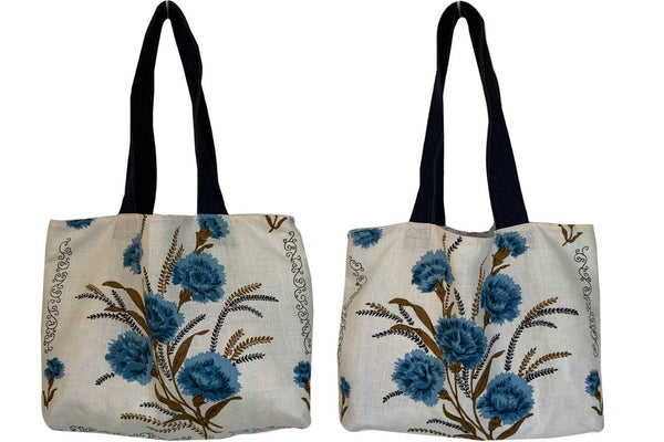 Carnation teatowel tote bag