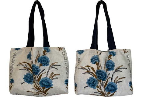 Carnation teatowel tote bag