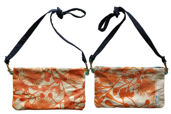 Orange gumblossom cloth fabric satchel Love And West