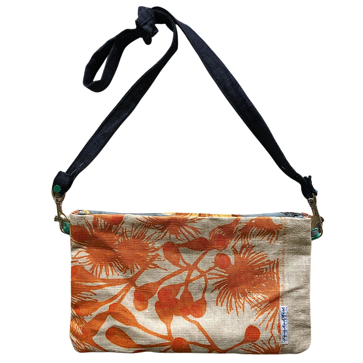 Orange gumblossom cloth fabric satchel Love And West
