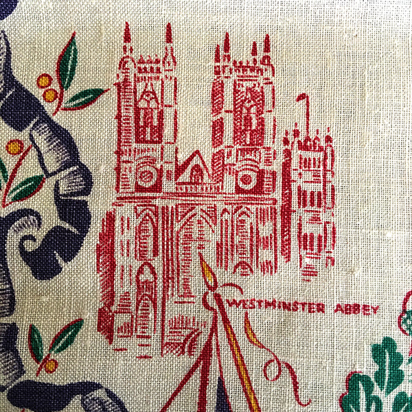1953 ER coronation teatowel cushion cover