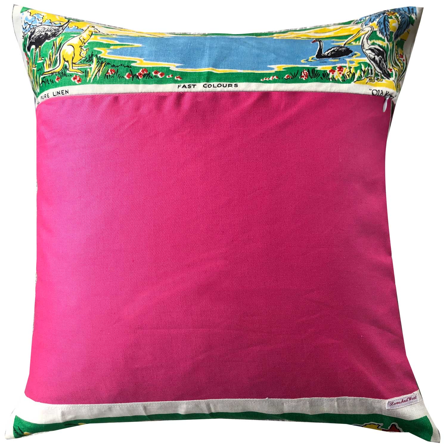 1959 original linen calendar teatowel cushion cover