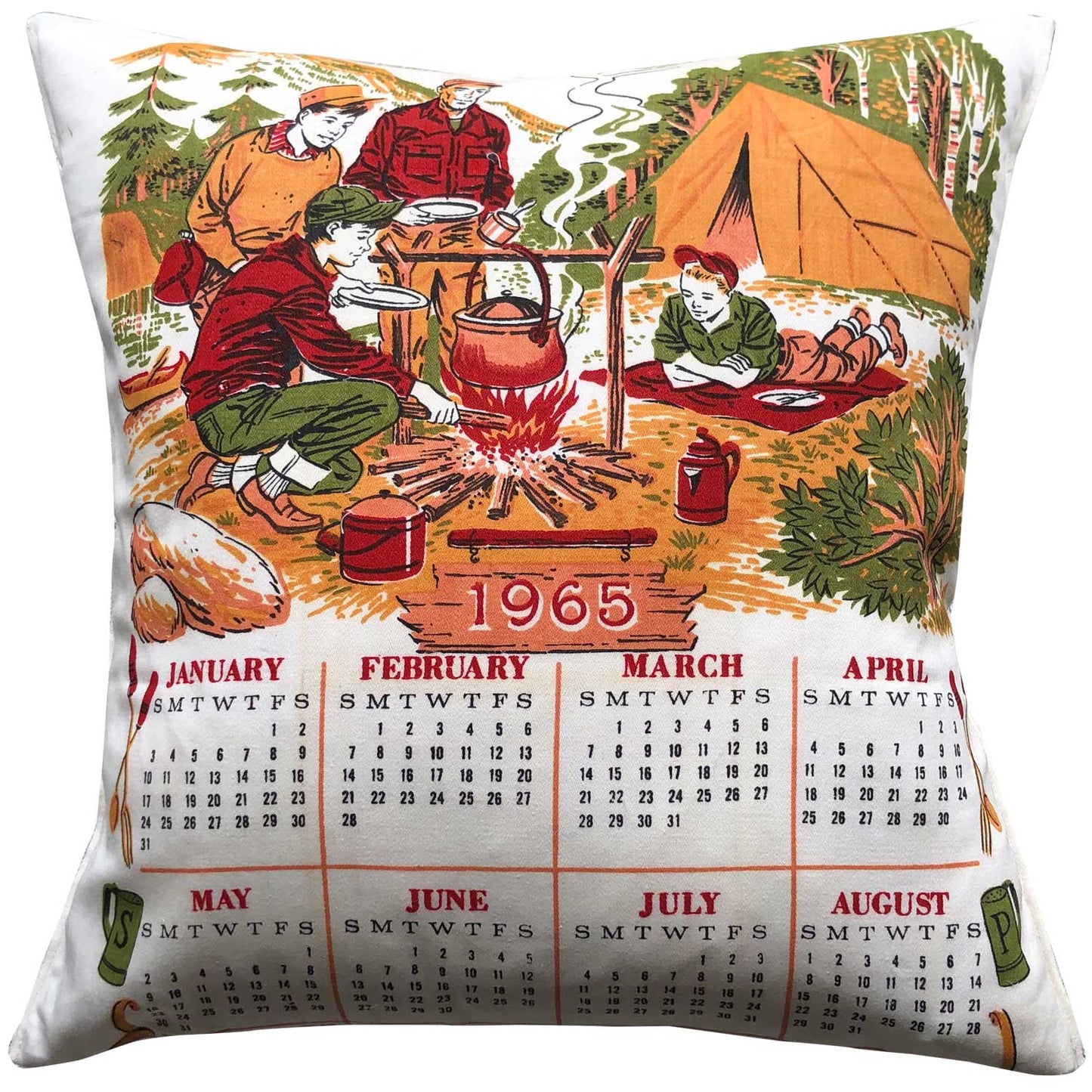 1965 vintage linen teatowel cushion cover