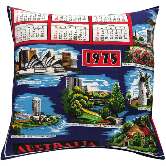 1975 vintage cotton teatowel cushion cover