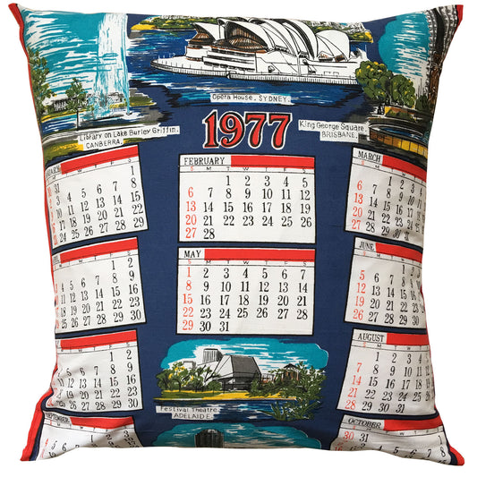1977 Australian landmarks teatowel cushion cover