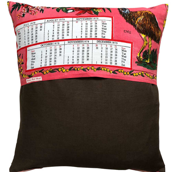 1979 cotton calendar teatowel cushion cover