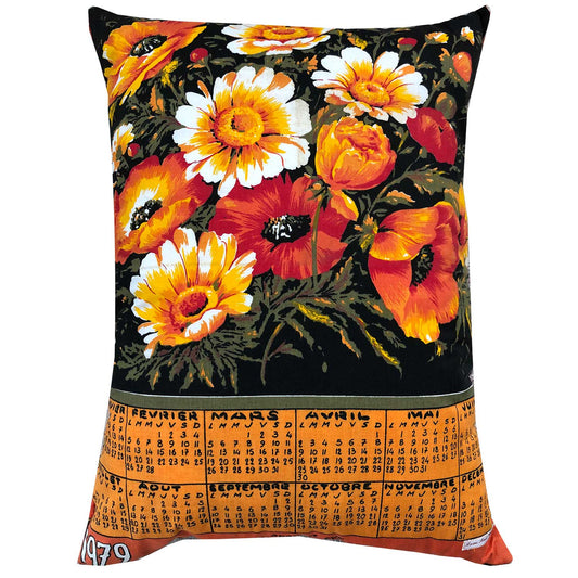 1979 cotton calendar teatowel cushion cover