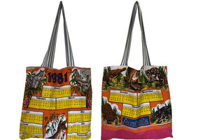 1981 calendar teatowel tote