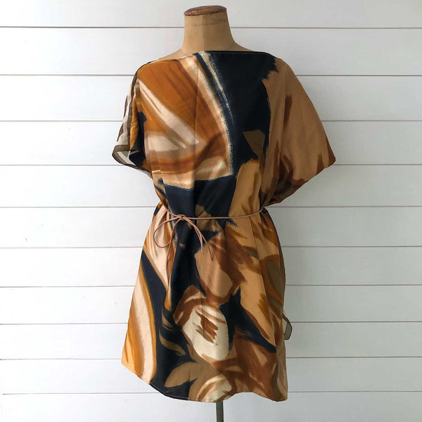 Autumn toned Abstract designs Vintage scarf top