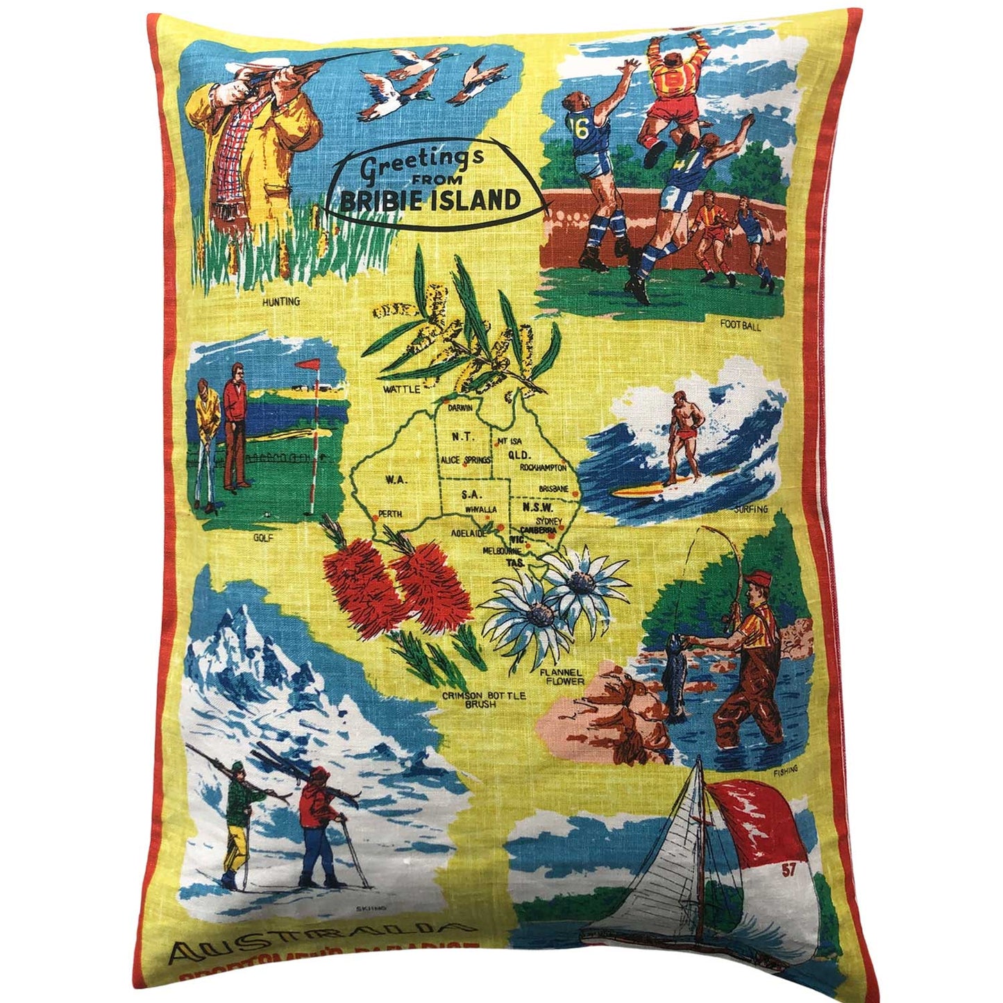 Australia sportsmen's paradise teatowel cushion cover