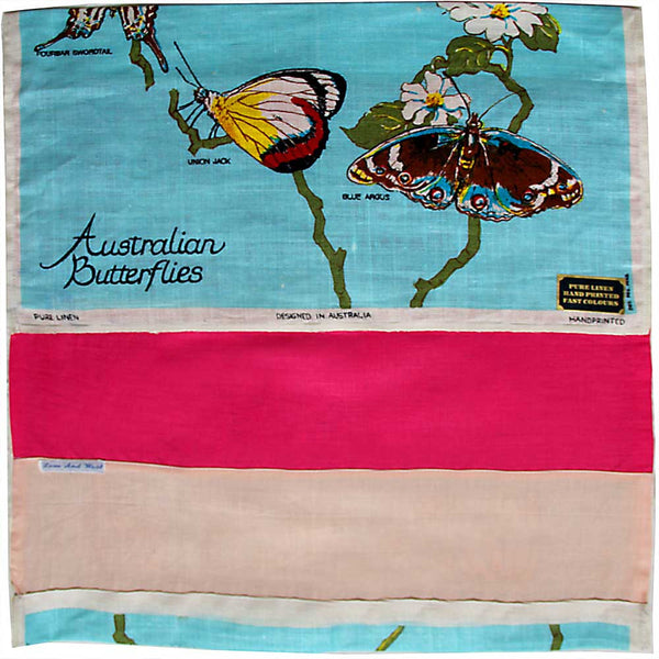 Love And West Gympie butterflies vintage teatowel cushion cover