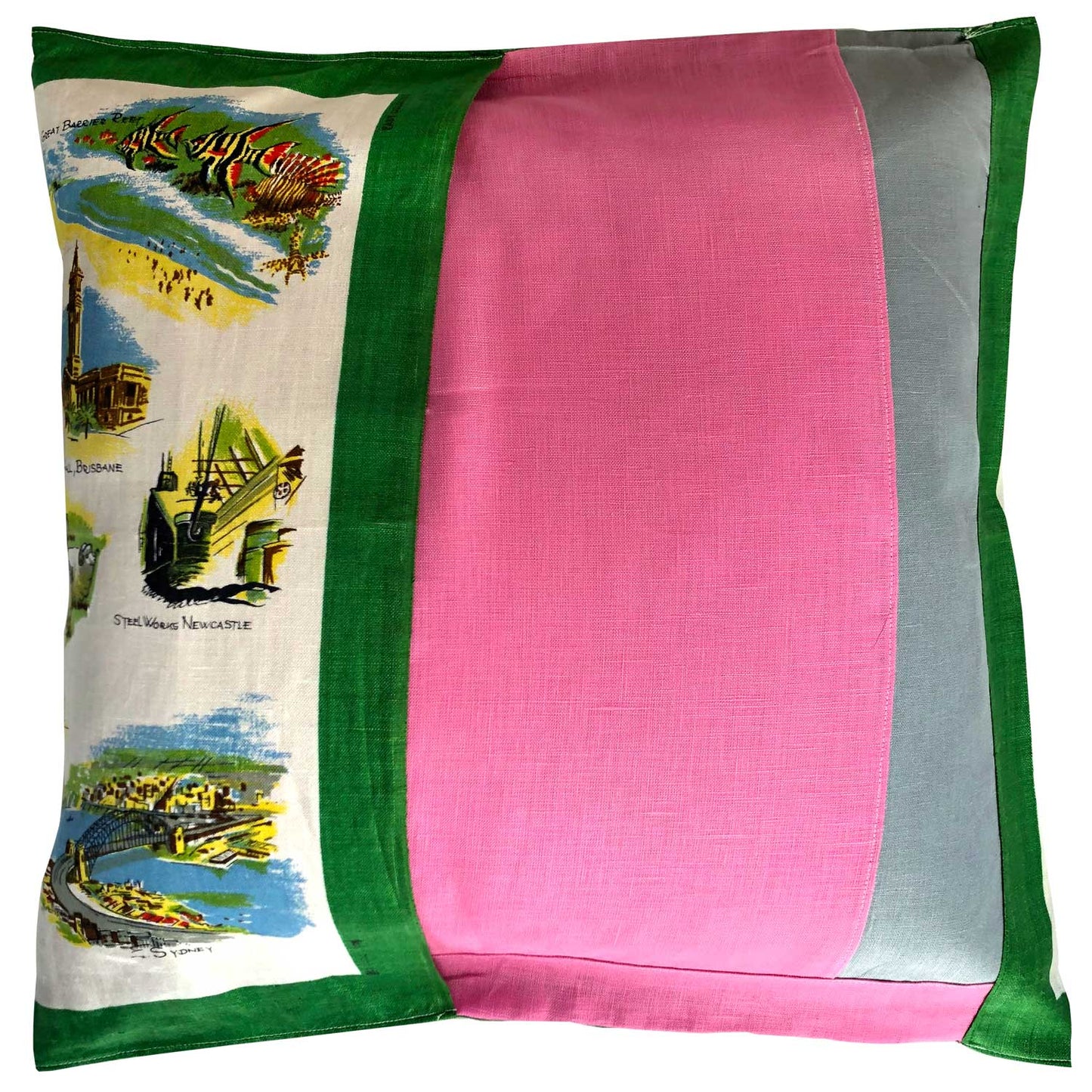 Fly by Qantas linen cushion cover