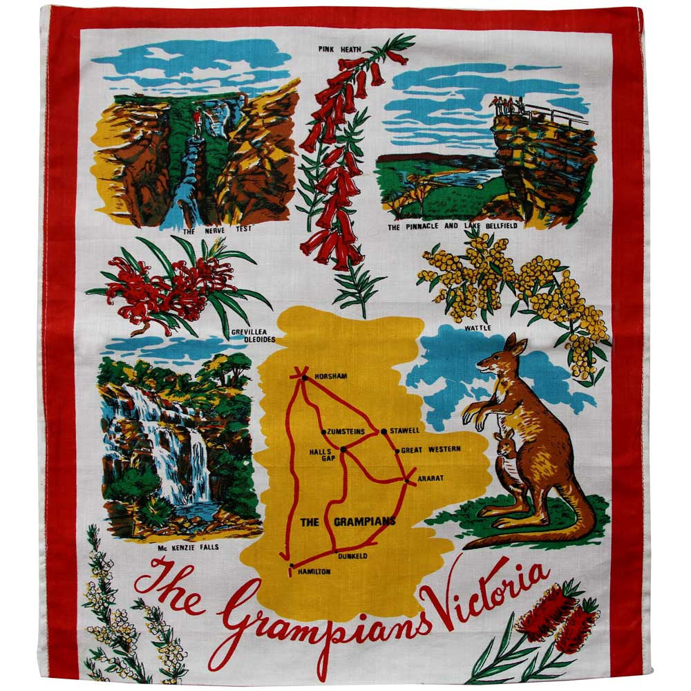Love And West Grampians vintage linen teatowel cushion cover