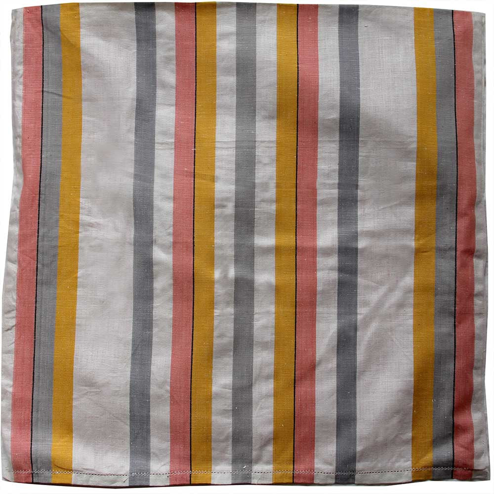 Love And West grey yellow stripe linen teatowel cushion cover 