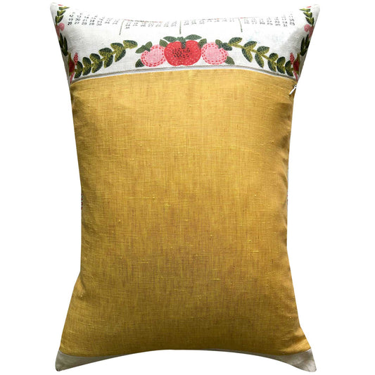 1982 calendar teatowel cushion cover photo of cushion on white background