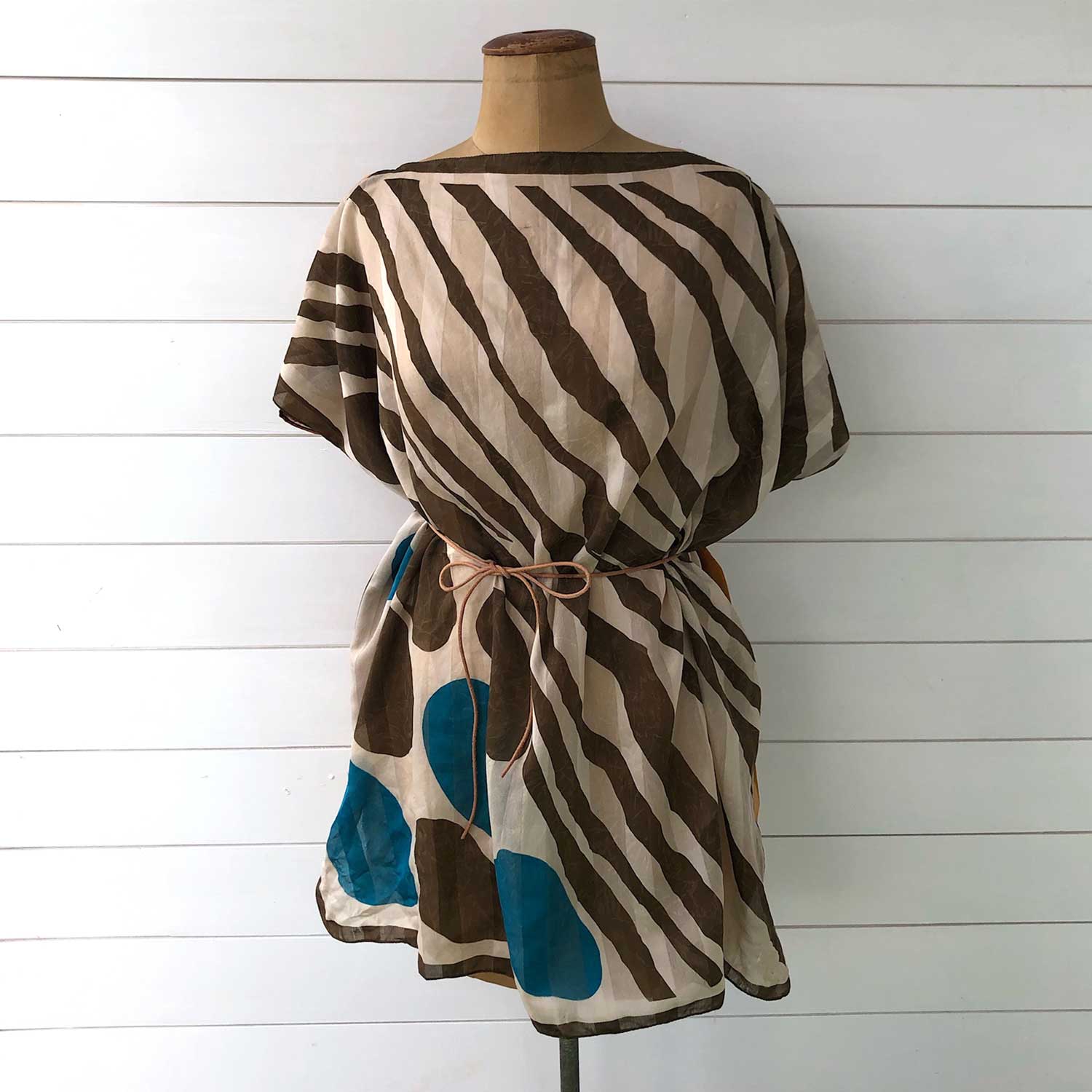 Autumn toned Abstract designs Vintage scarf top
