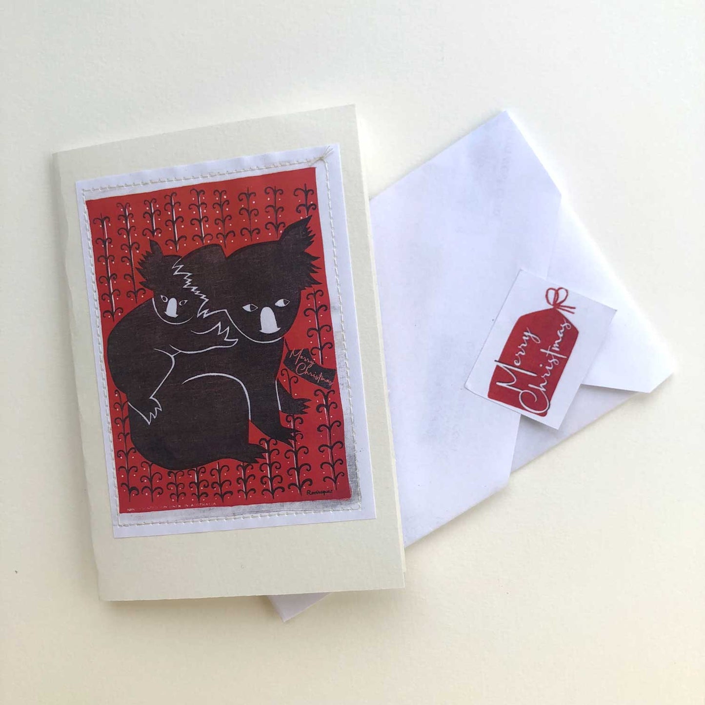 Christmas cards with teatowel designs.