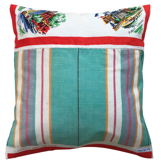 Melbourne vintage linen teatowel cushion cover
