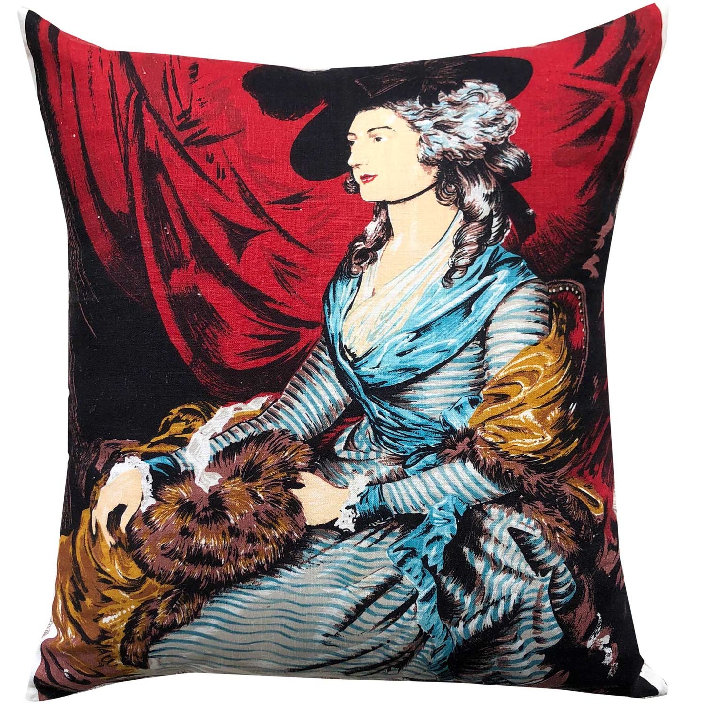 Mrs Siddons vintage linen teatowel cushion cover