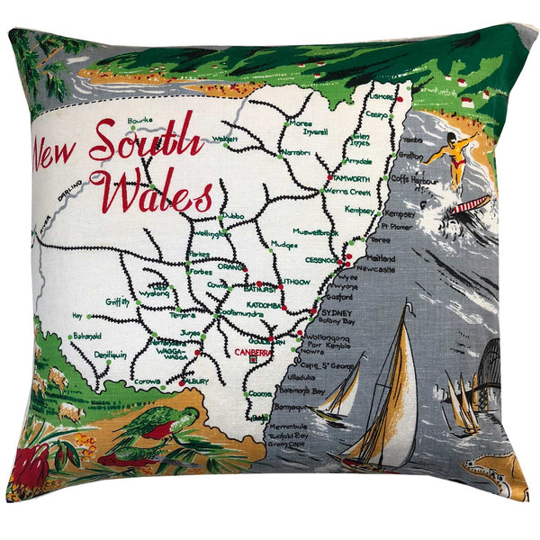 New South wales vintage linen teatowel cushion cover