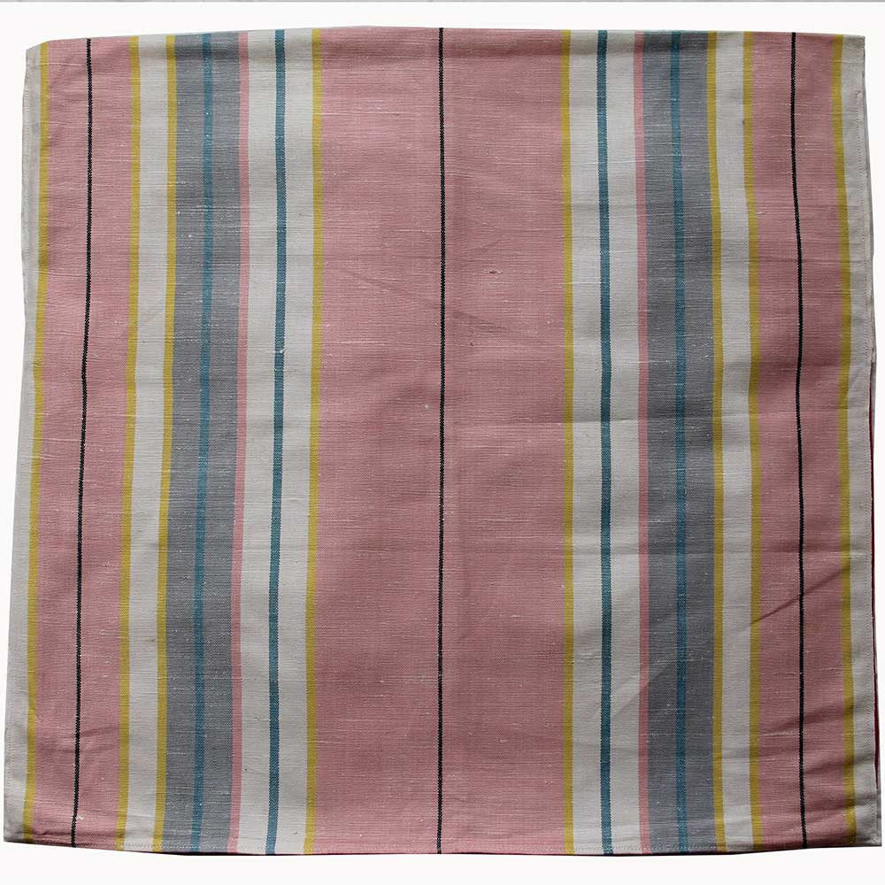 Love And West pink wide stripe linen teatowel cushion cover 