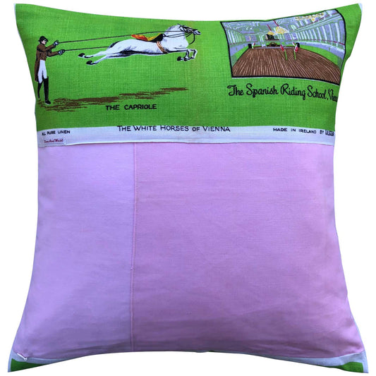 Spanish white horses linen teatowel cushion cover