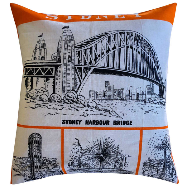 Sydney souvenir linen teatowel cushion cover