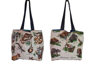 Australian fauna teatowel tote